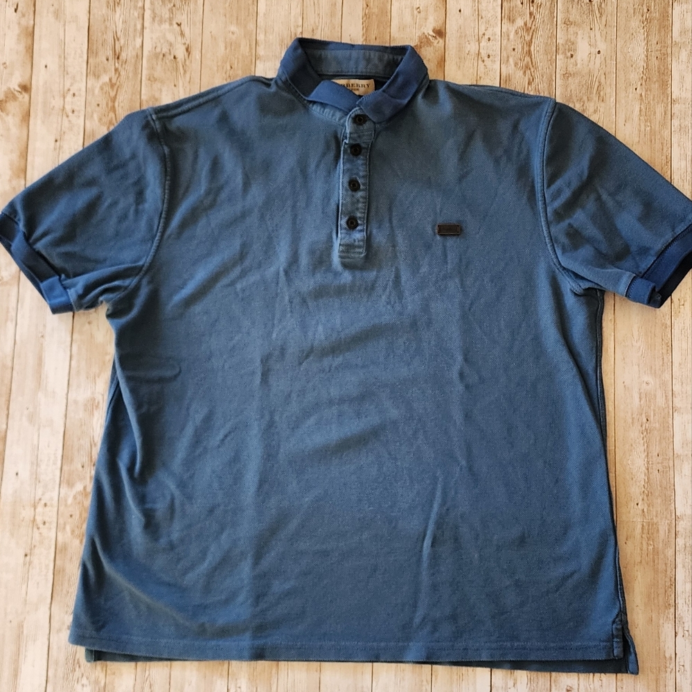 Authentic Burberry Brit Mens Shirt Blue Color Size Small XL Polo